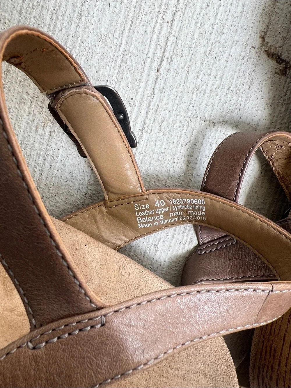 Dansko Laurie Taupe Leather Slingback Wedge Sandals EU 40